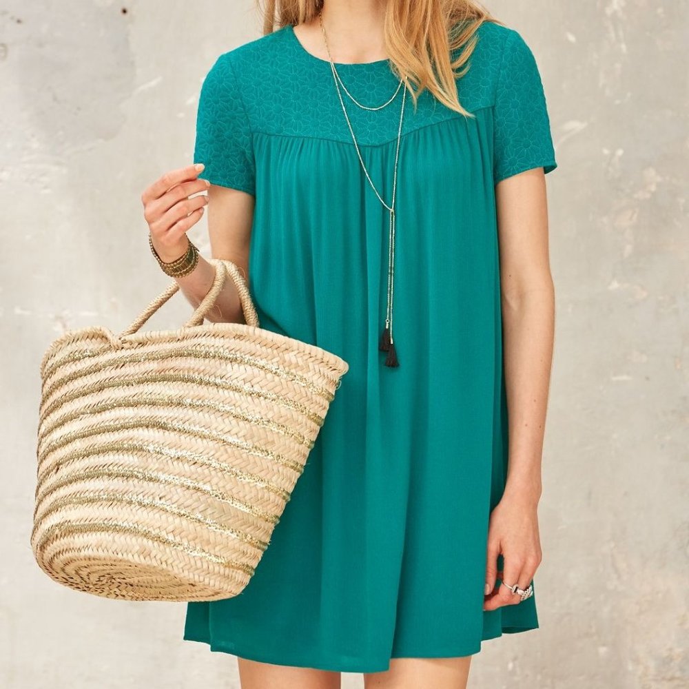 Sezane Gilda Embroidered Tunic Dress M FR 38 US 6
